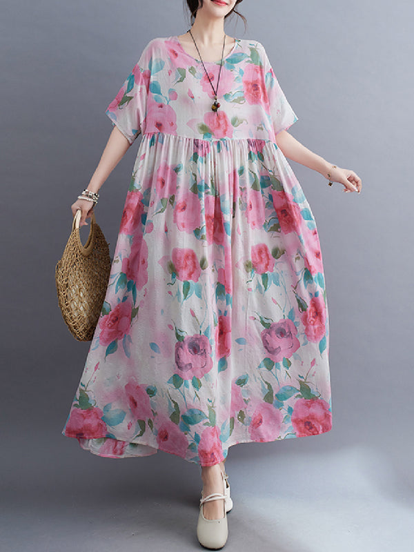 Floral Plus Size Casual Dress