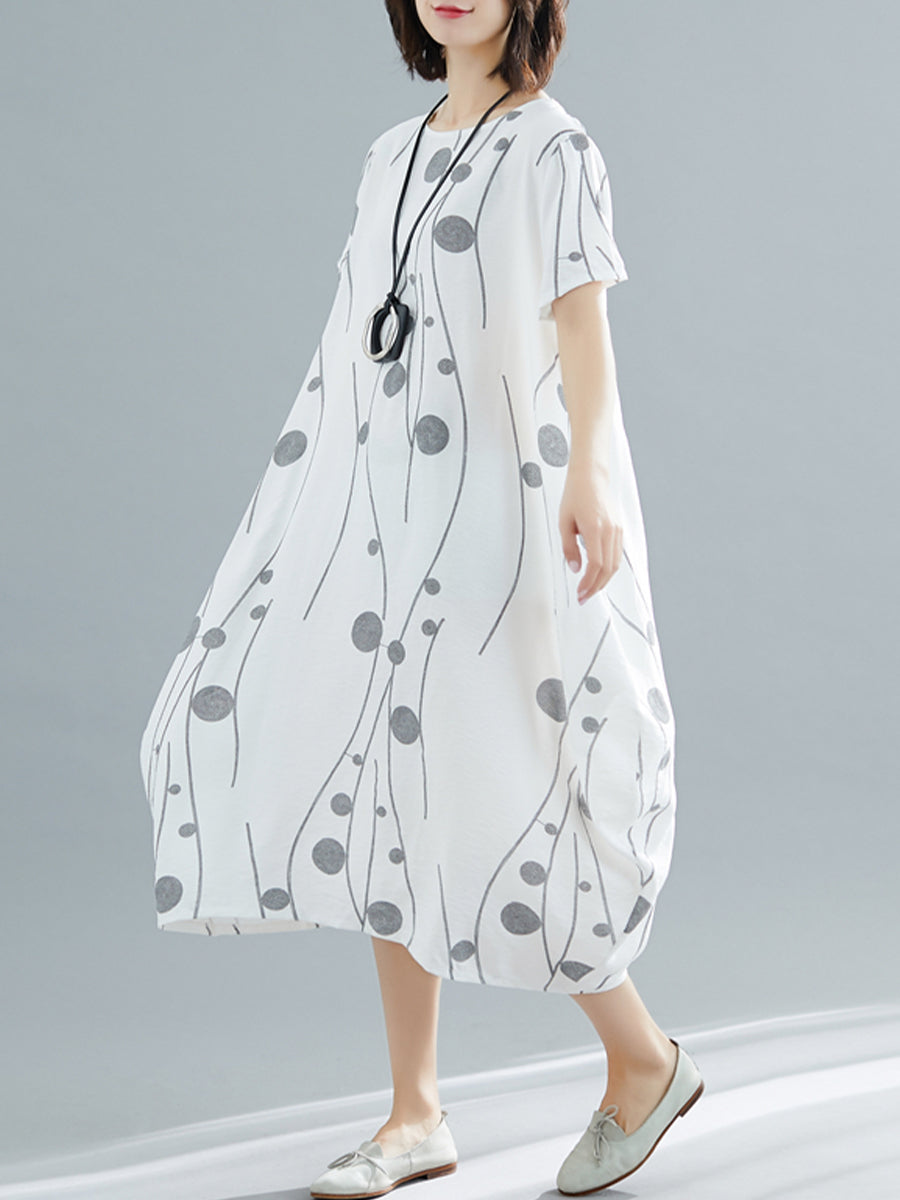 Dot print oversized dress