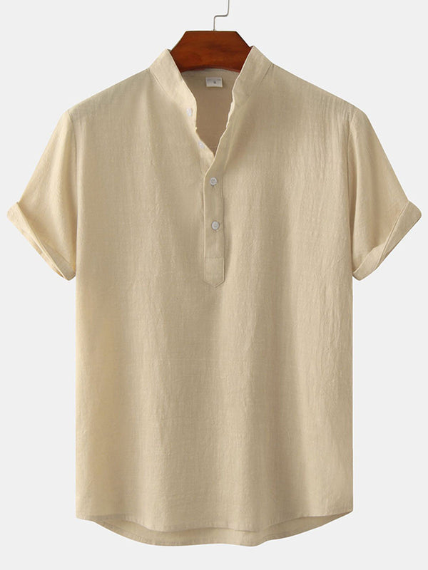 Camicia da uomo a maniche corte in cotone Beach