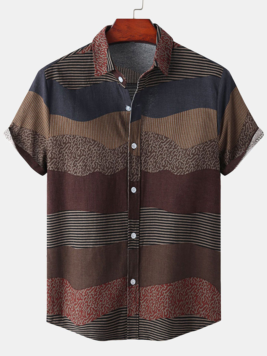 Camicia casual a maniche corte Contrast da uomo
