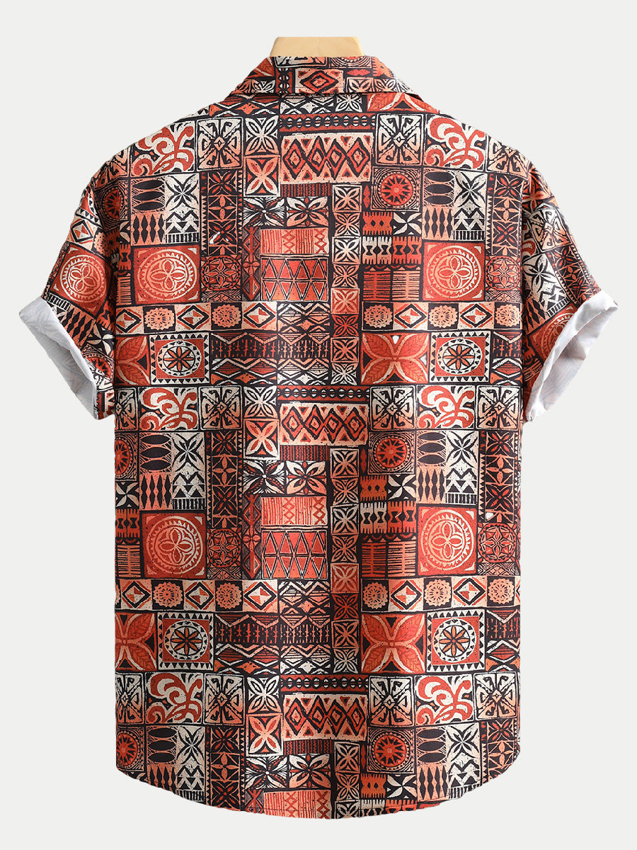 Men's Casual Print short sleeve shirt