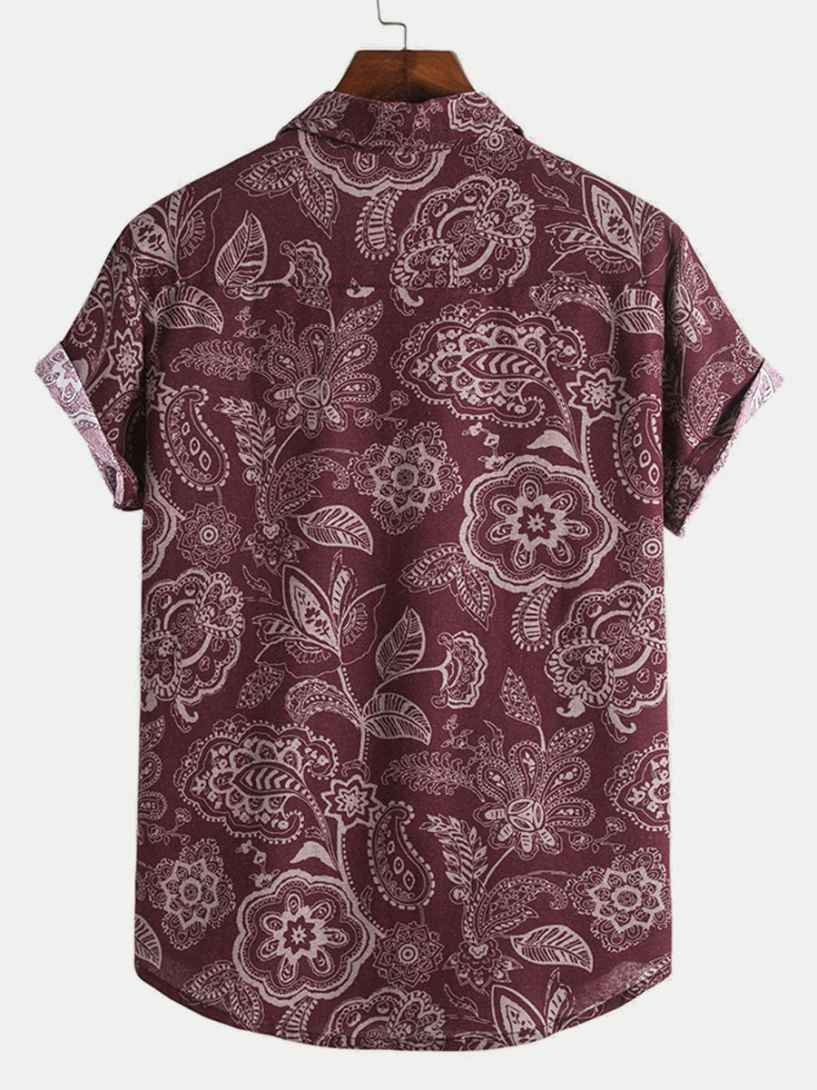 Men's Floral print short sleeve shirt