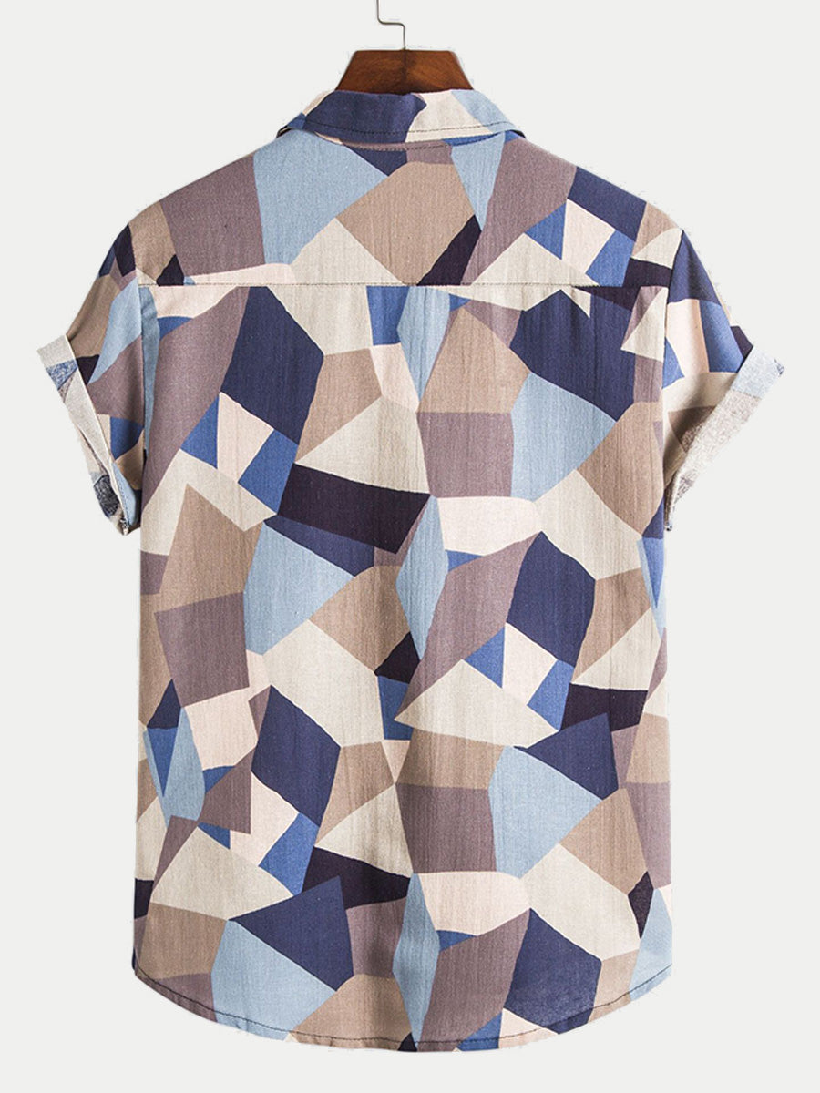 Men's casual print short sleeve shirt