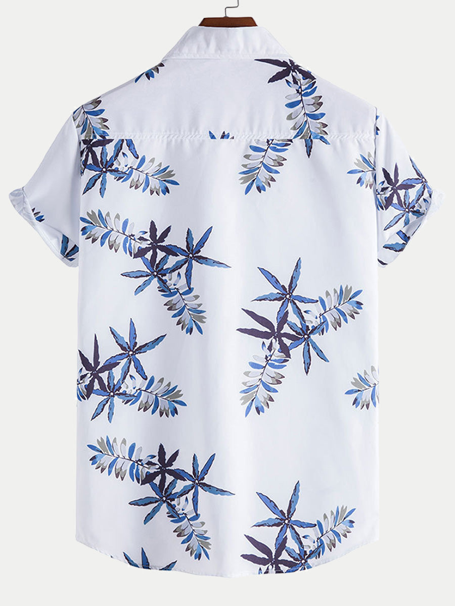 Chemise à manches courtes à imprimé floral pour hommes