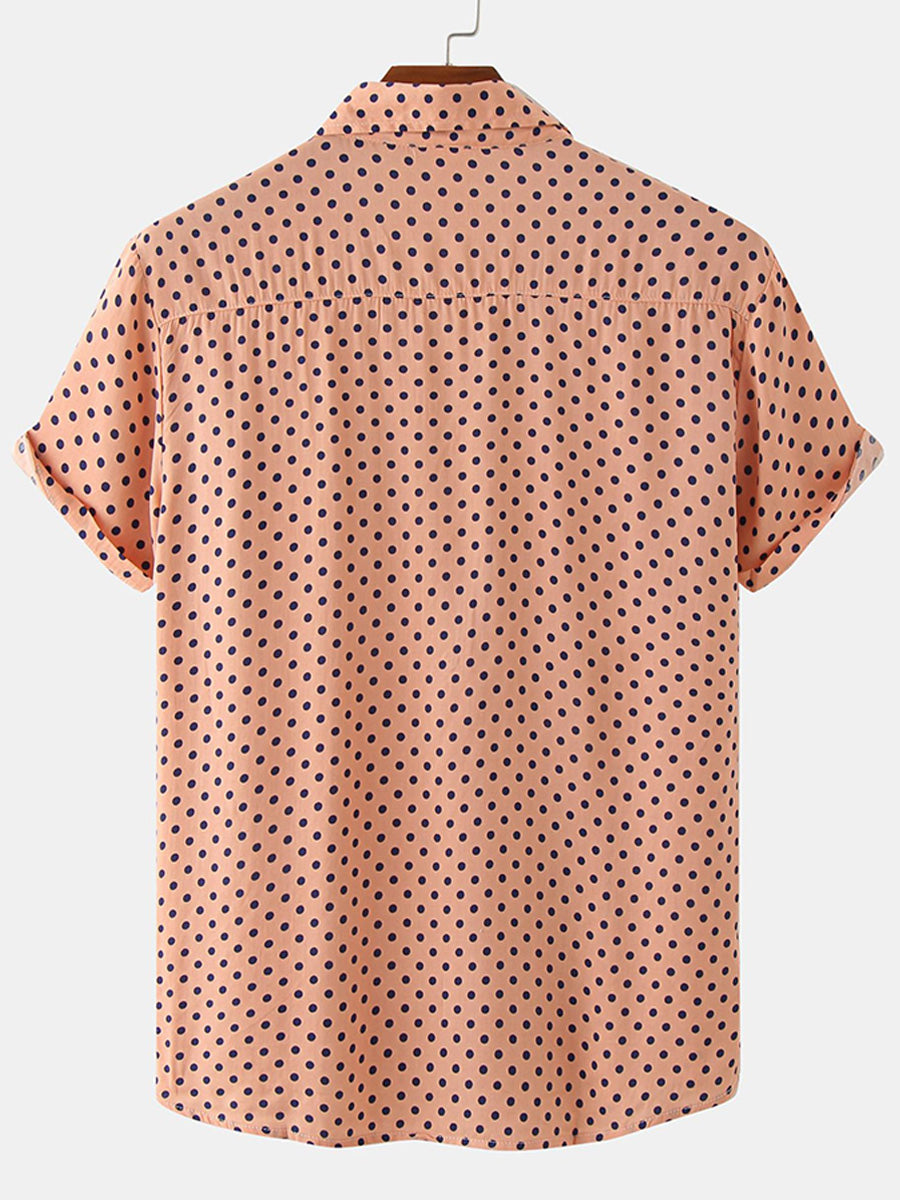 Camicia da uomo a maniche corte a pois
