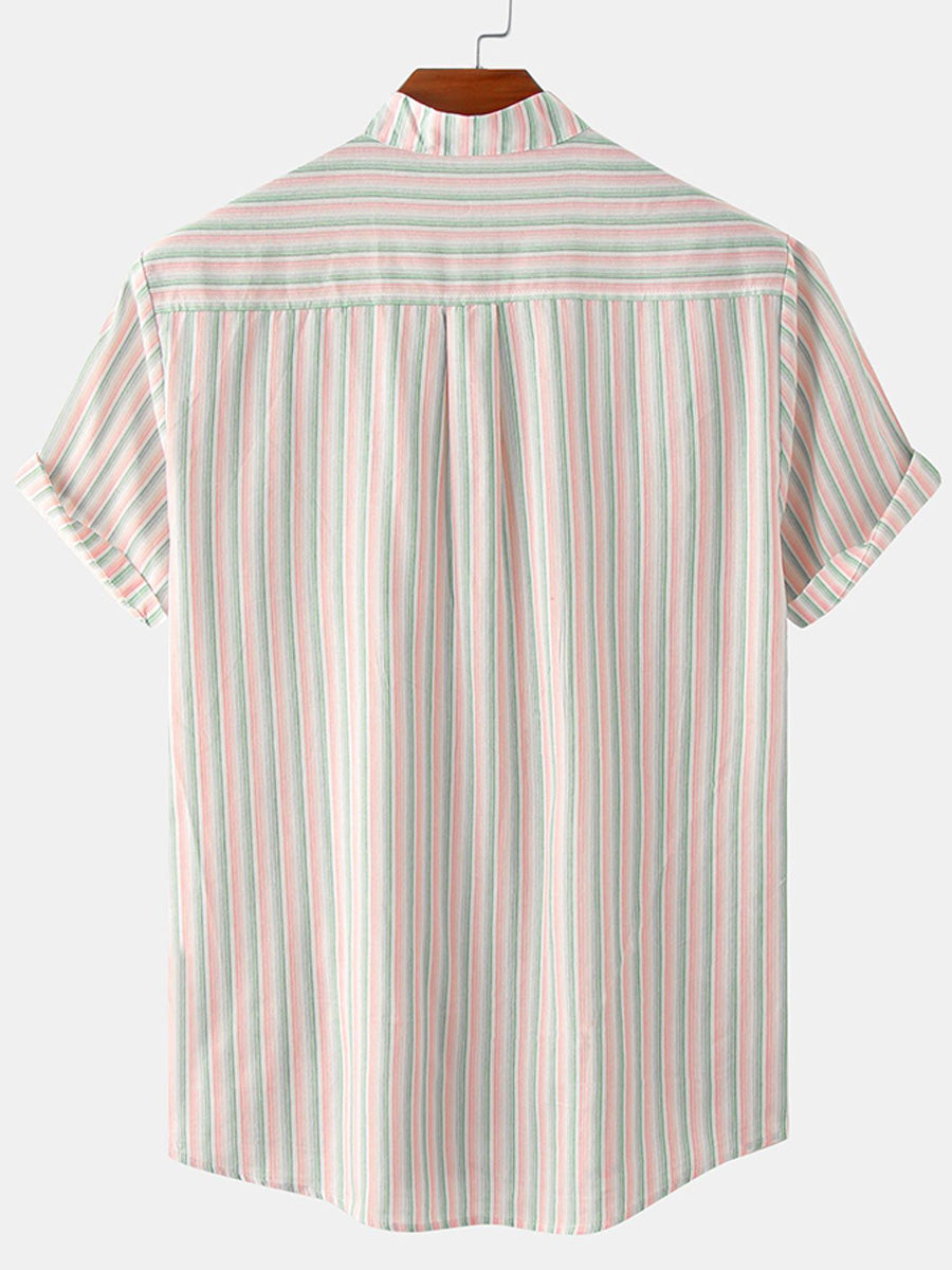 Camicia da uomo a maniche corte con stampa verticale