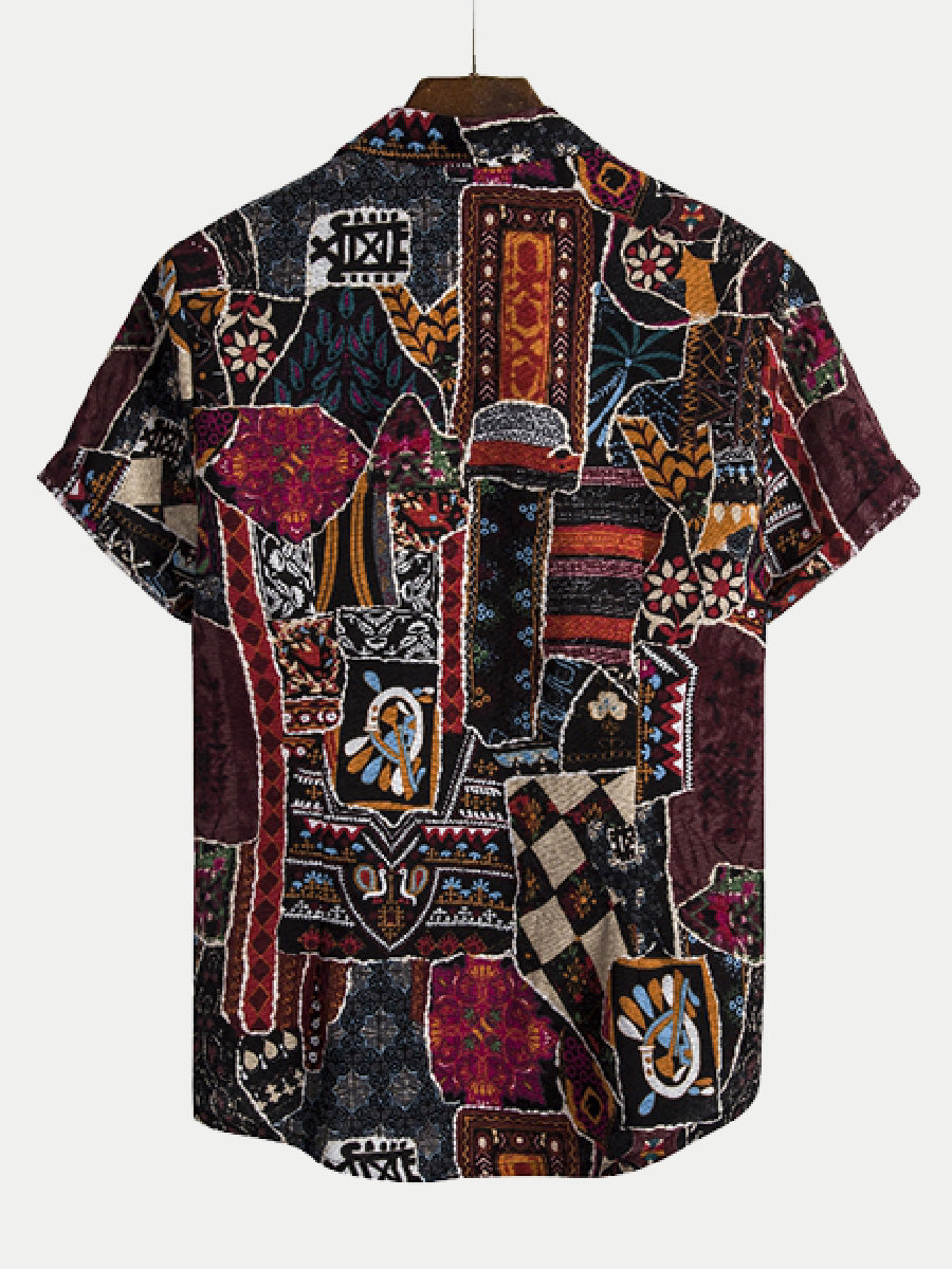 Men's Ethnic Print short sleeve shirt