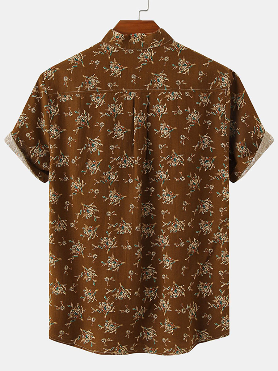 Men's Floral print short sleeve shirt