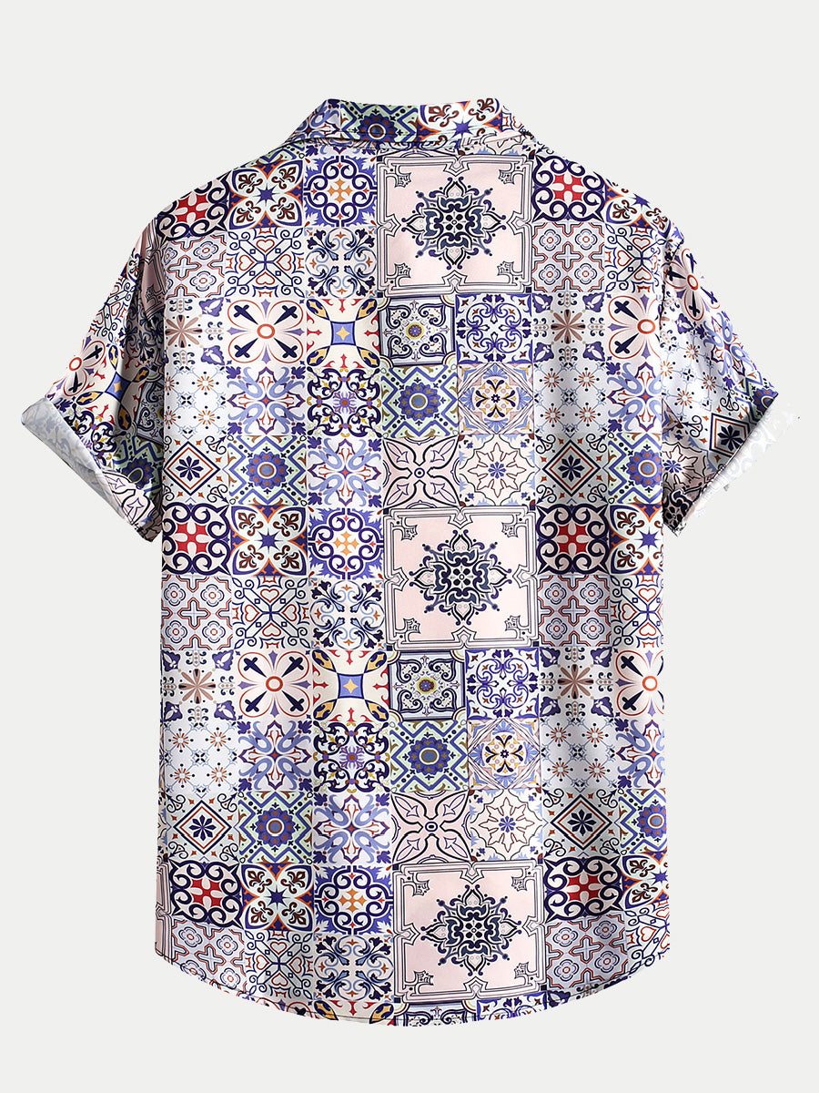 Men's Floral Print short sleeve shirt