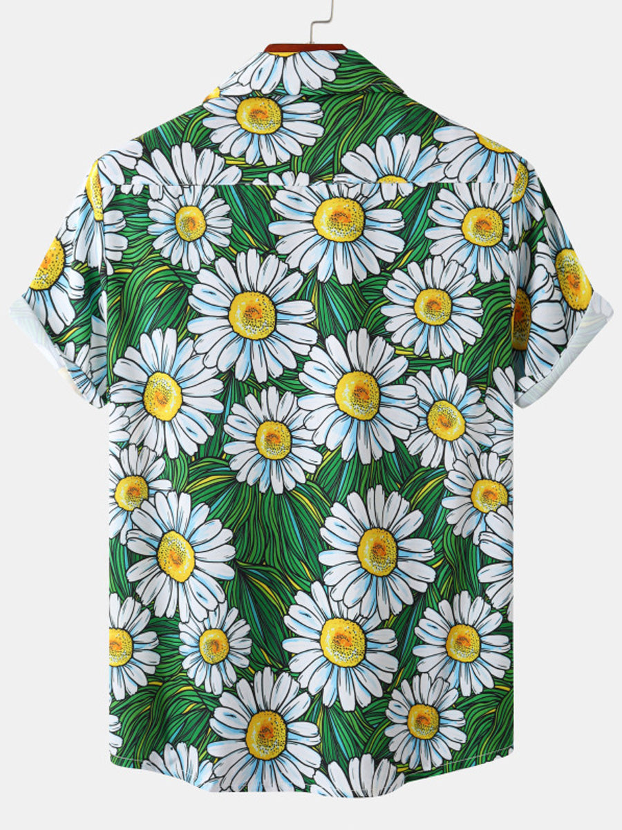 Camicia a maniche corte floreale da uomo