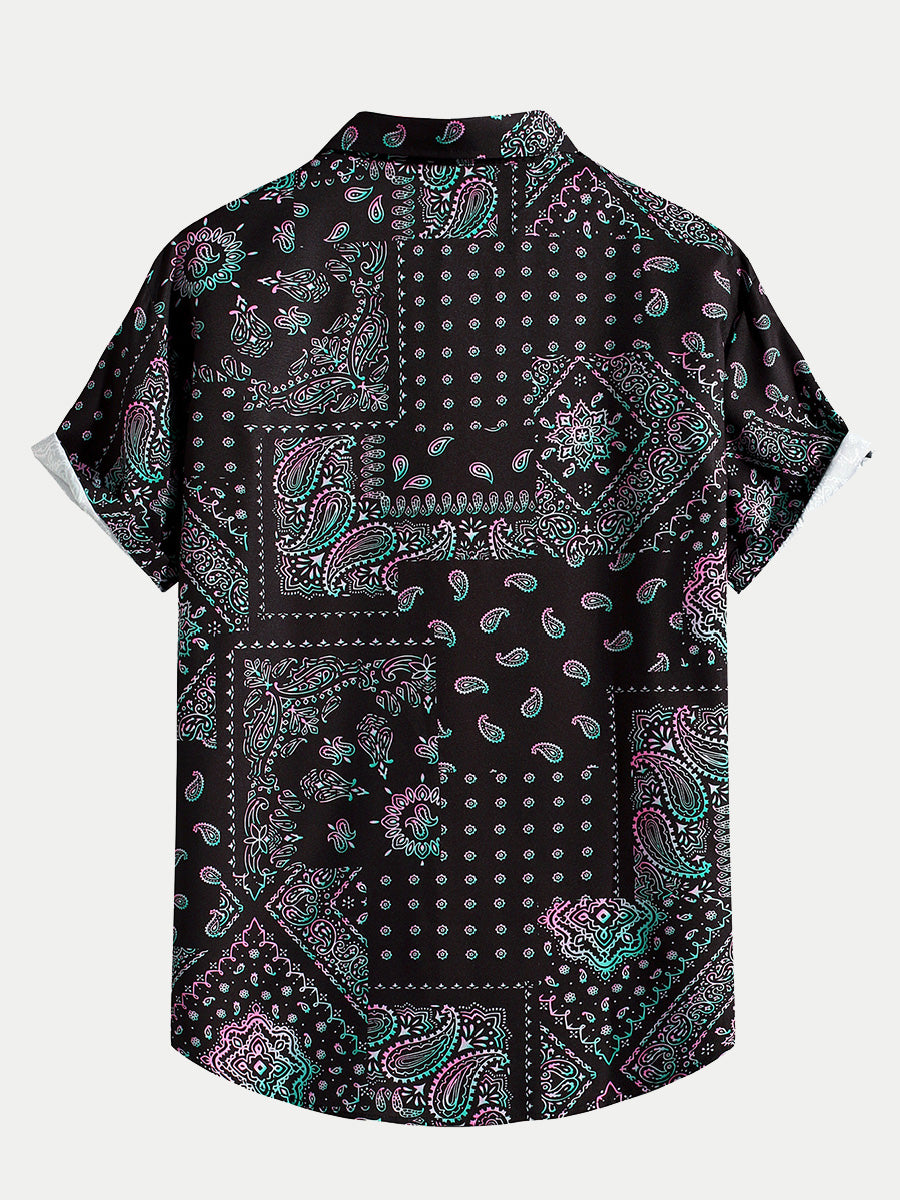 Men's Ethnic Print short sleeve shirt