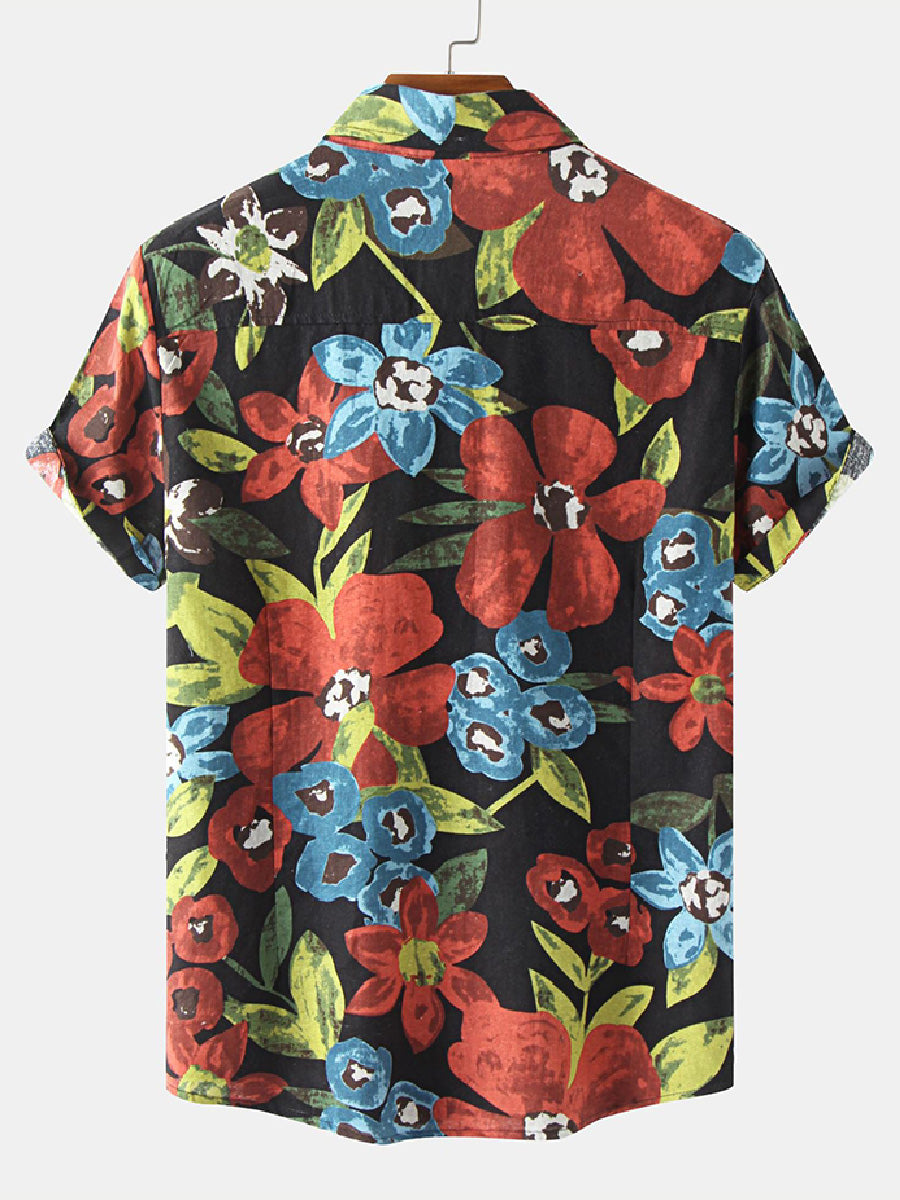 Men's Floral Print short sleeve shirt