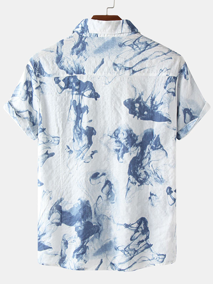 Camicia a maniche corte casual hawaiana da uomo