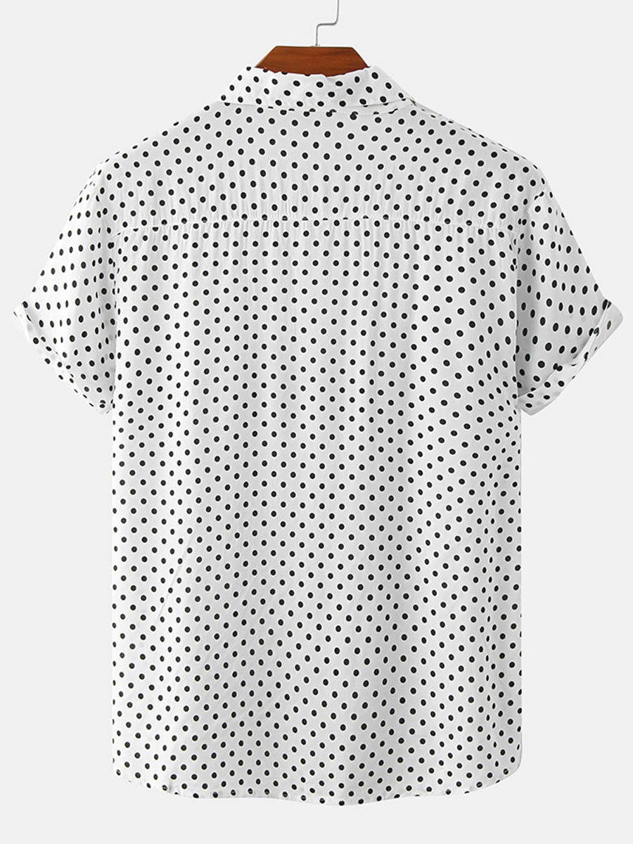 Camicia da uomo a maniche corte a pois