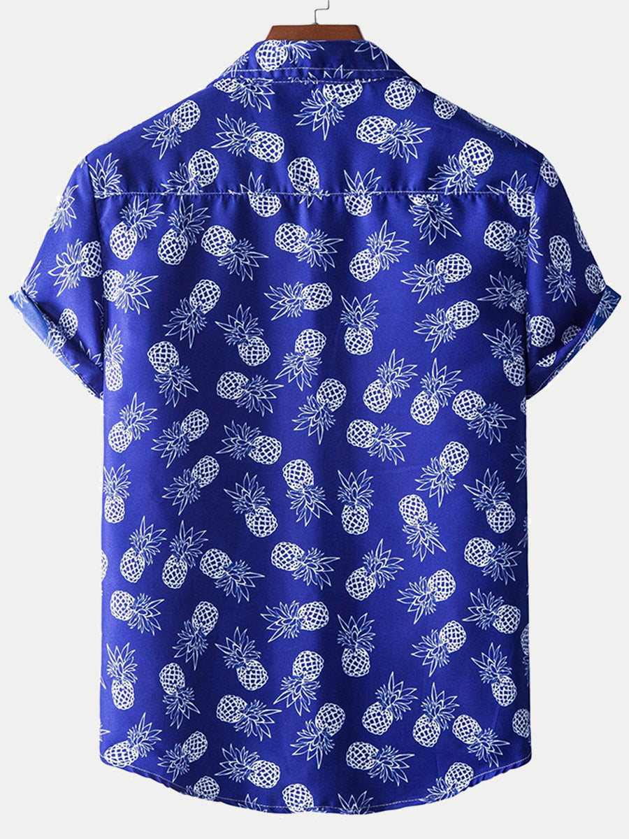 Chemise homme manches courtes imprimé ananas