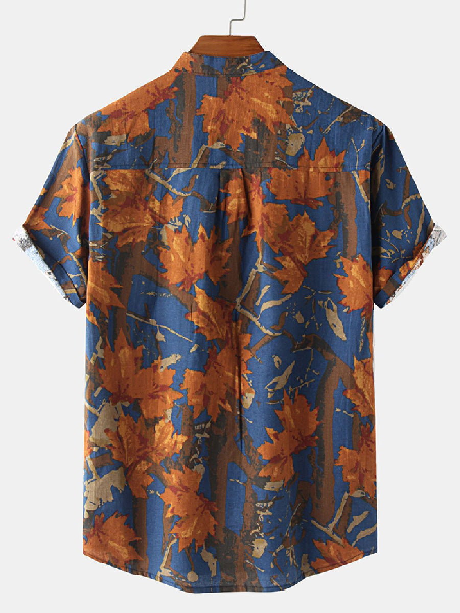Men's Floral Print short sleeve shirt