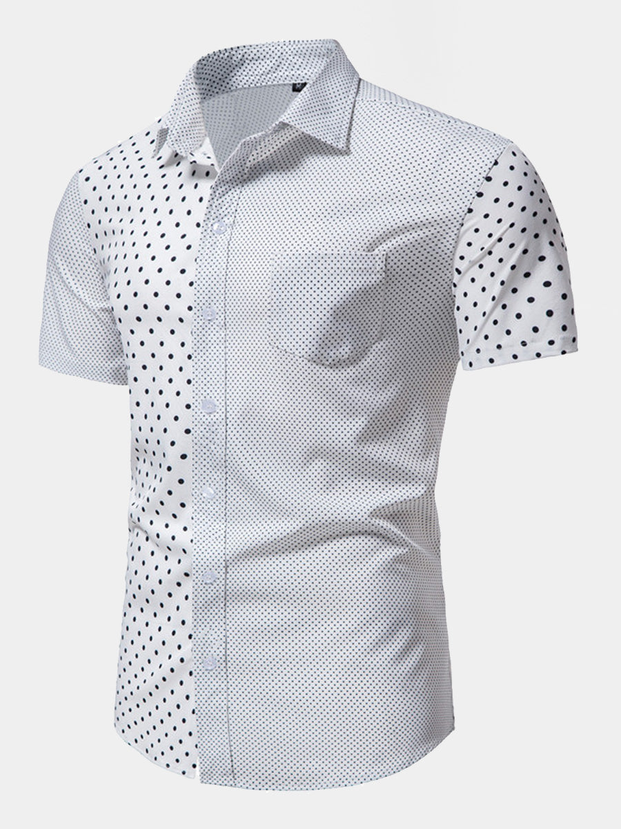 Chemise homme manches courtes imprimé pois