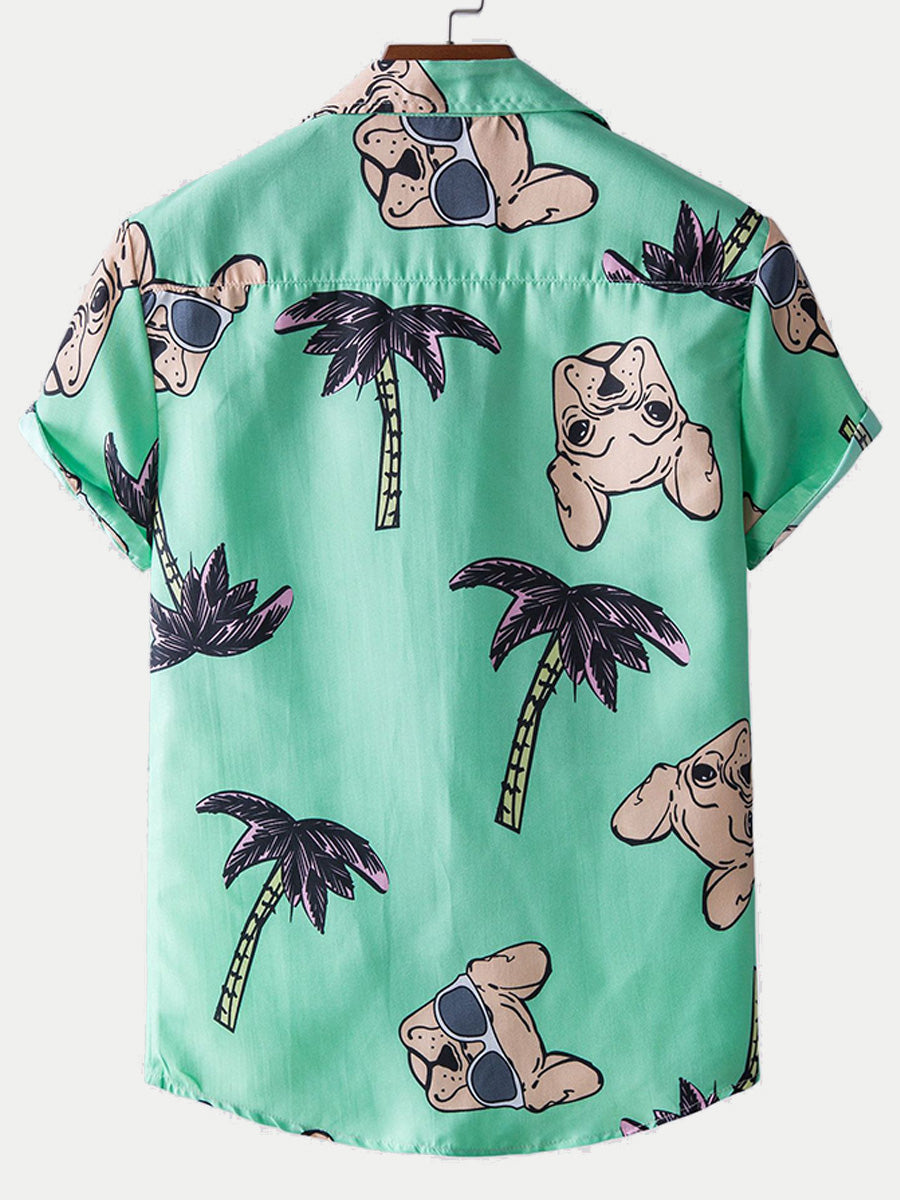Chemise homme manches courtes imprimé hawaïen