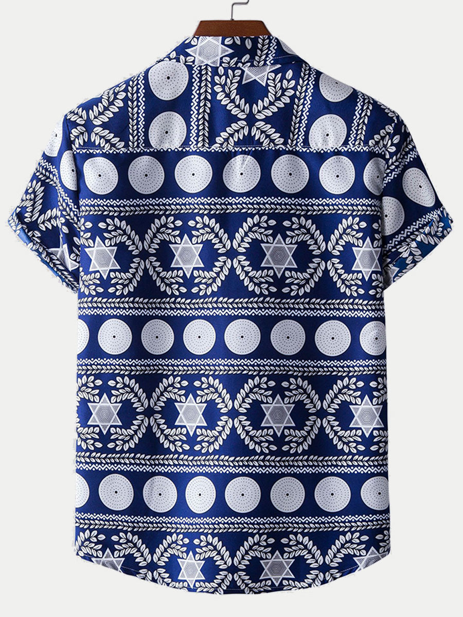 Chemise à manches courtes à imprimé de vacances pour hommes