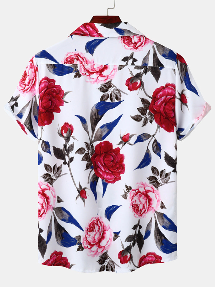 Chemise hawaïenne à manches courtes pour homme