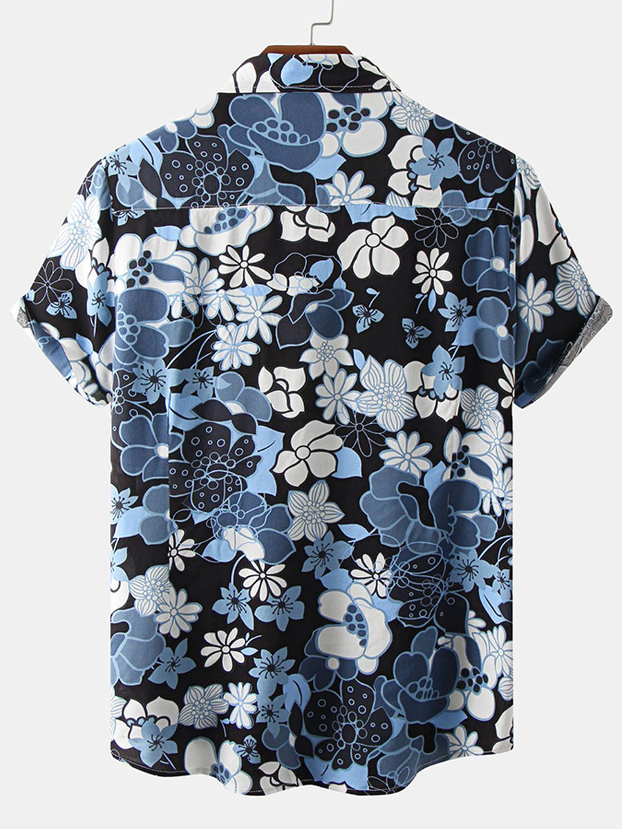 Chemise à manches courtes à fleurs pour hommes