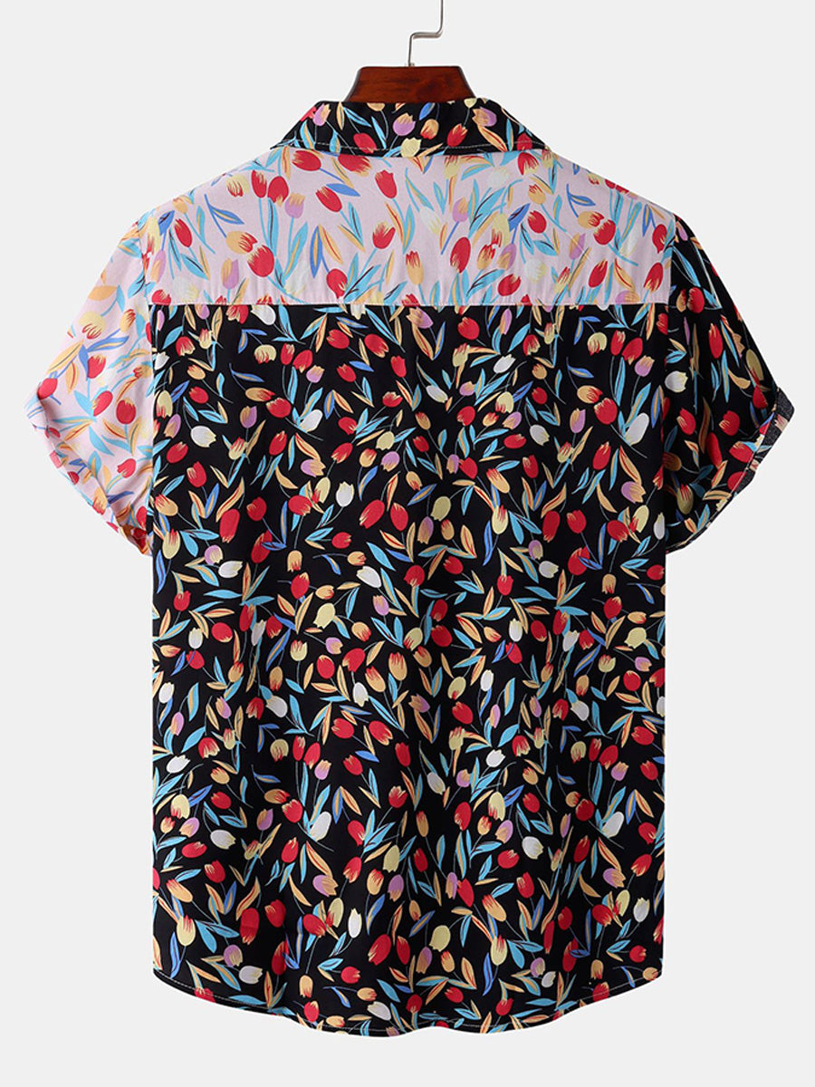 Camicia a maniche corte casual hawaiana da uomo