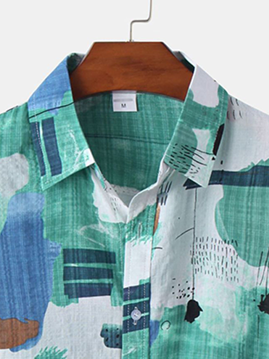 Camicia casual da uomo a maniche corte per le vacanze