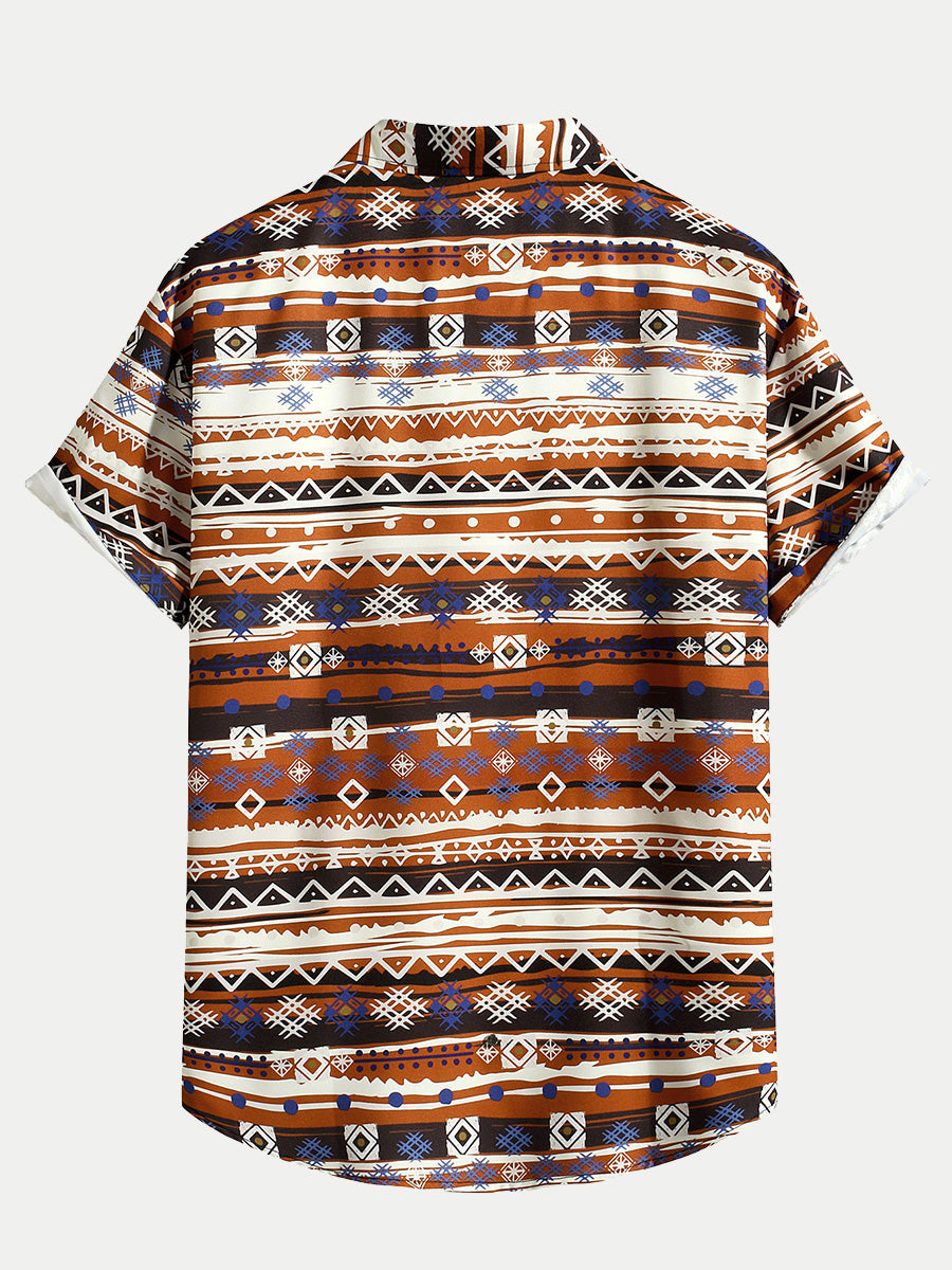 Men's Ethnic Print short sleeve shirt