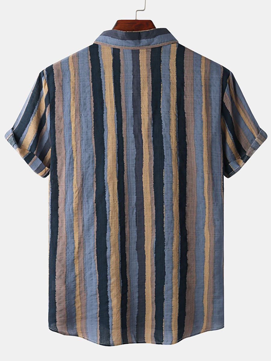 Men's  Vertical print short sleeve shirt