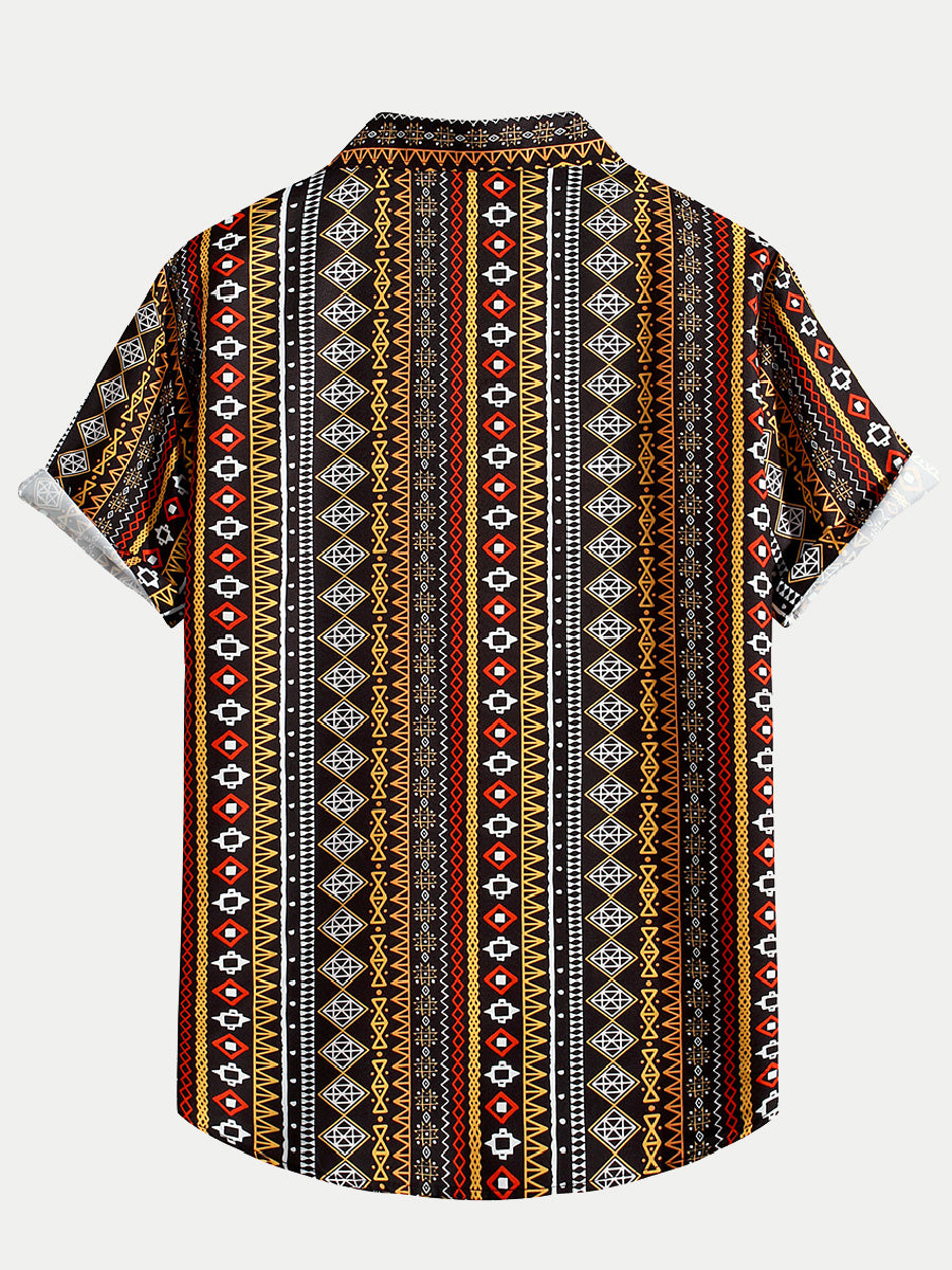 Men's Vertical Print short sleeve shirt