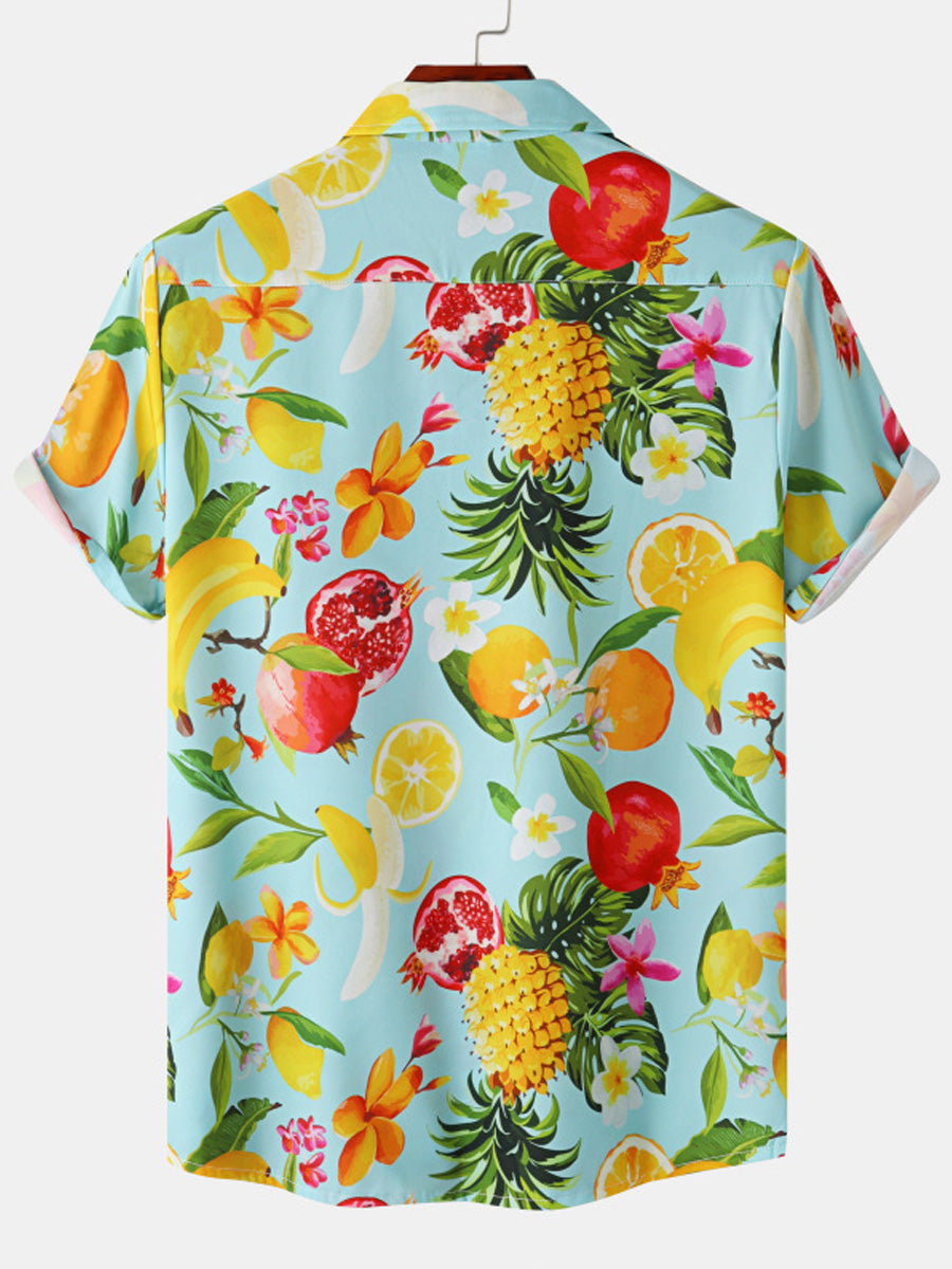 Camicia a maniche corte da uomo con frutta per le vacanze