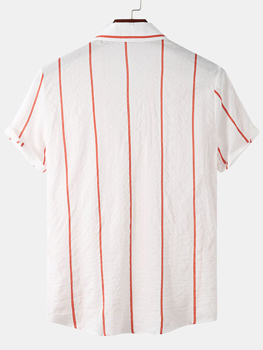 Camicia da uomo a maniche corte con stampa verticale
