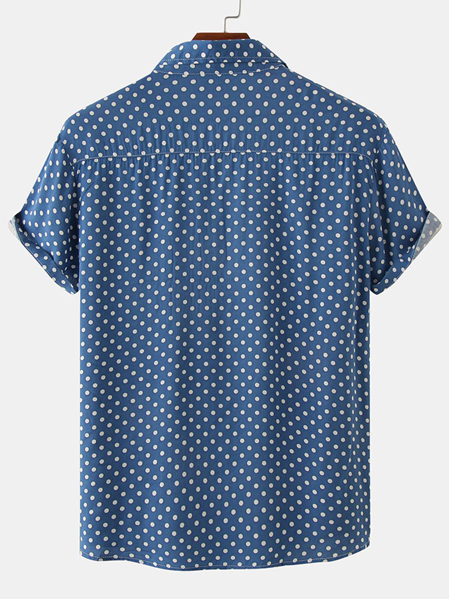 Camicia da uomo a maniche corte a pois