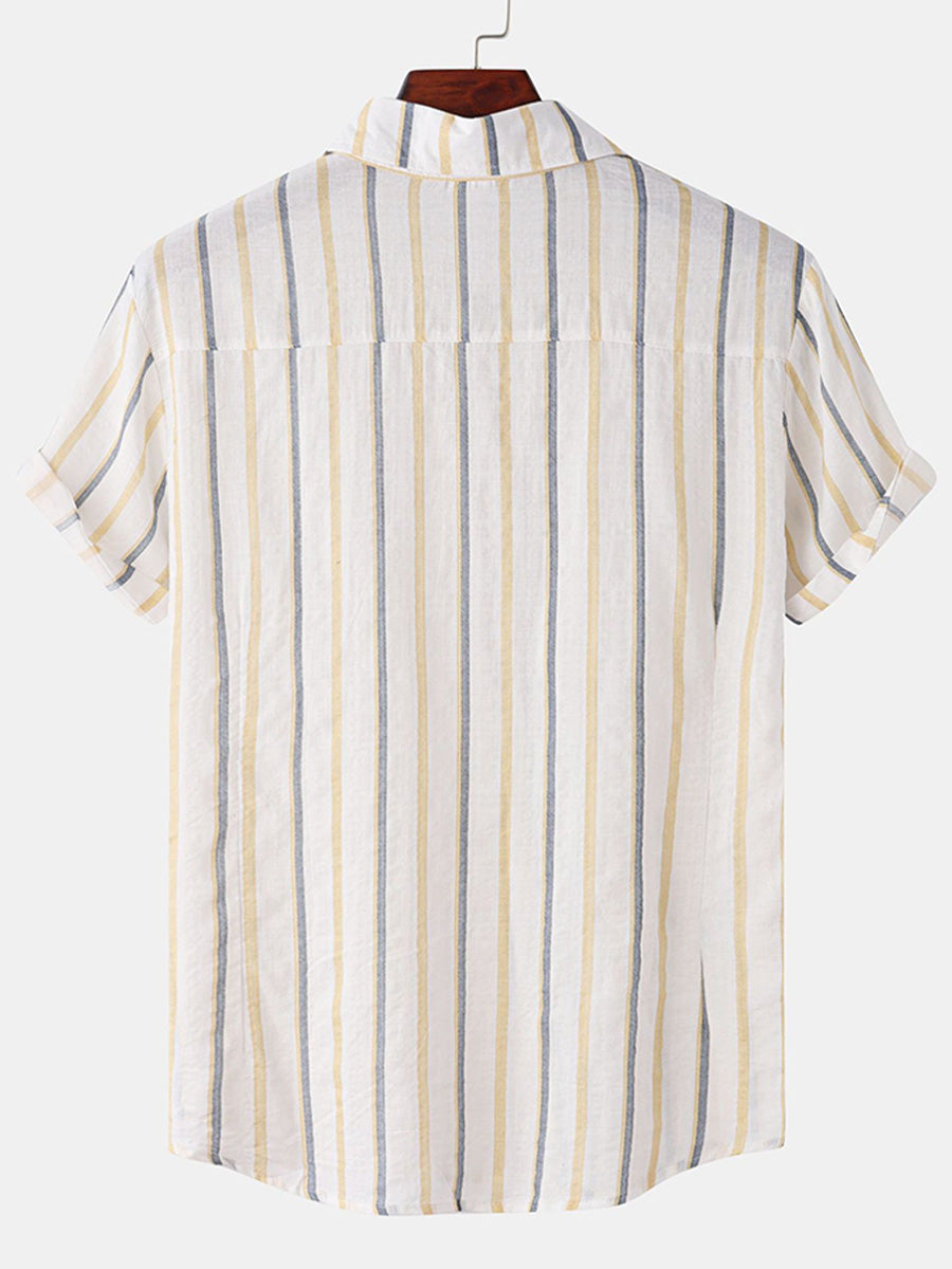 Camicia da uomo a maniche corte con stampa verticale