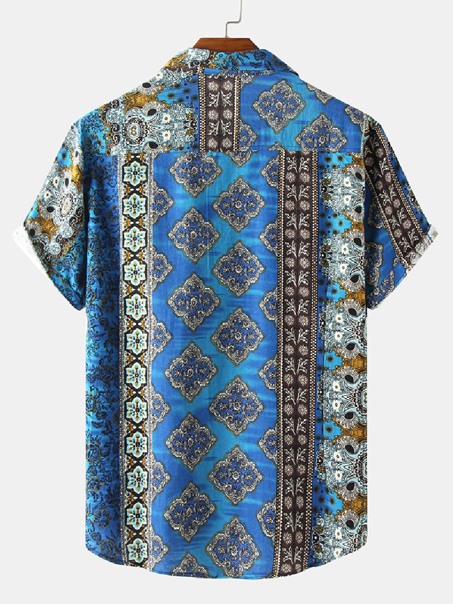 Men's Floral Print short sleeve shirt