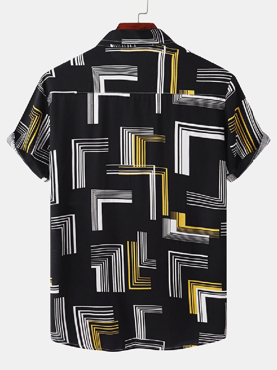 Men's Casual Print short sleeve shirt