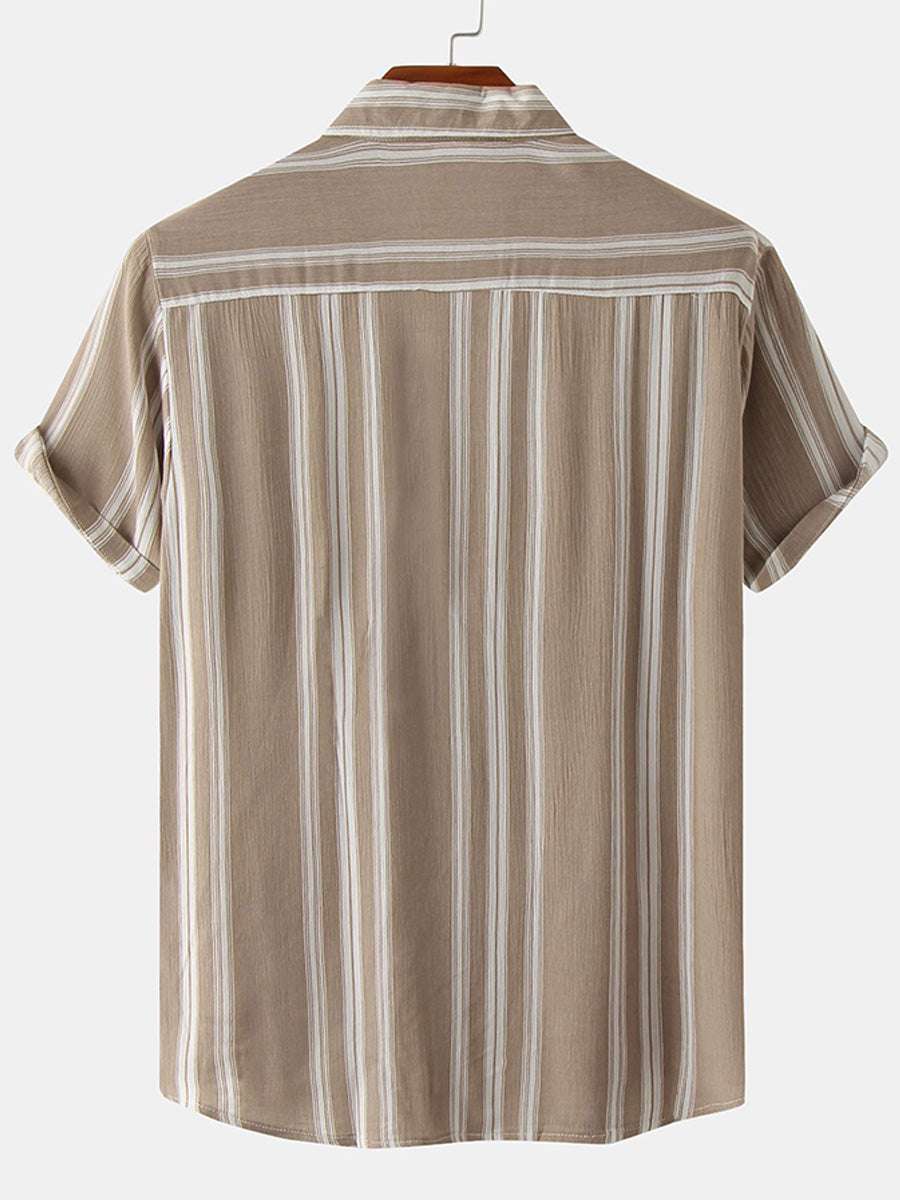 Camicia da uomo a maniche corte con stampa verticale