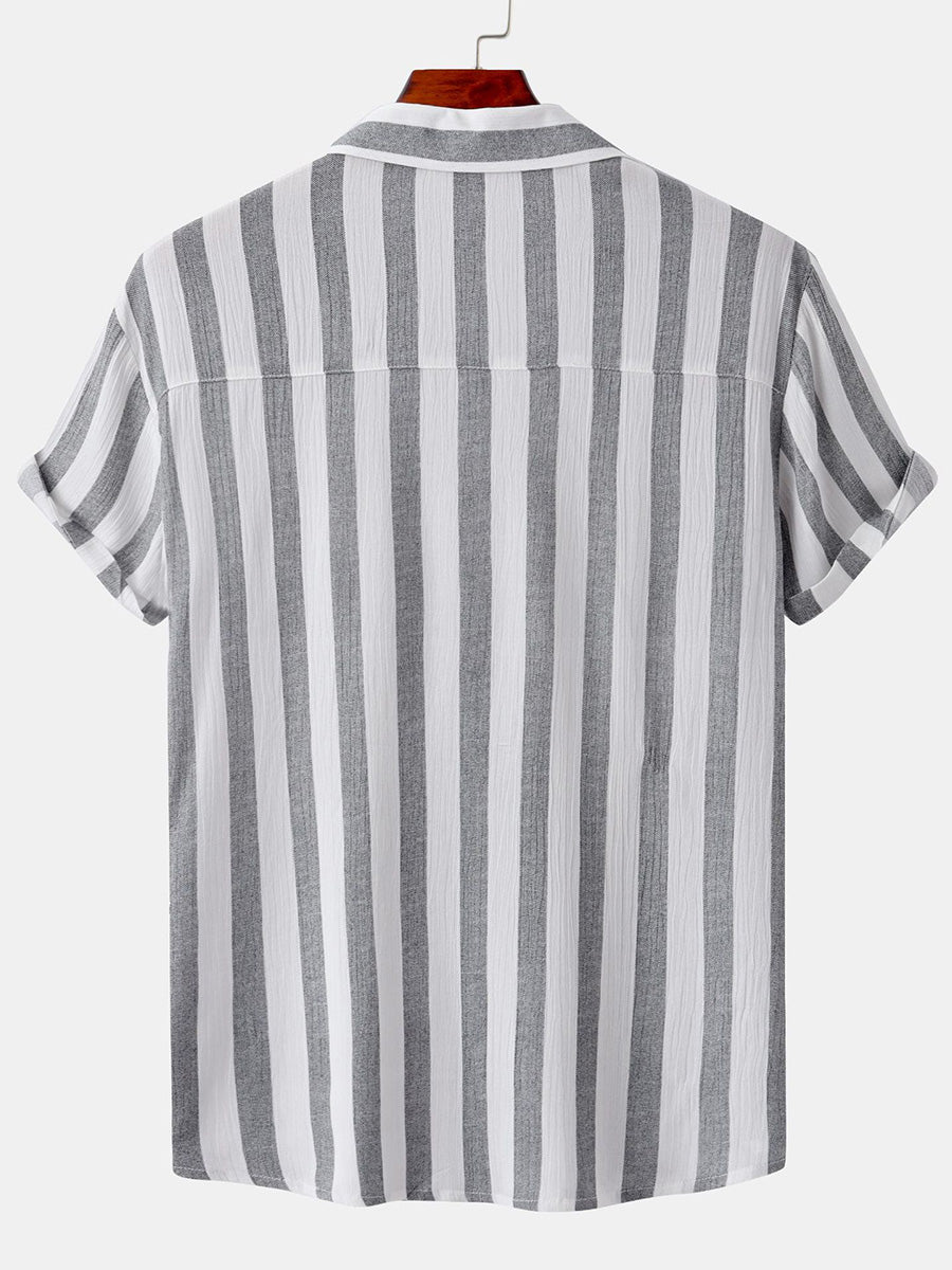 Camicia da uomo a maniche corte con stampa verticale