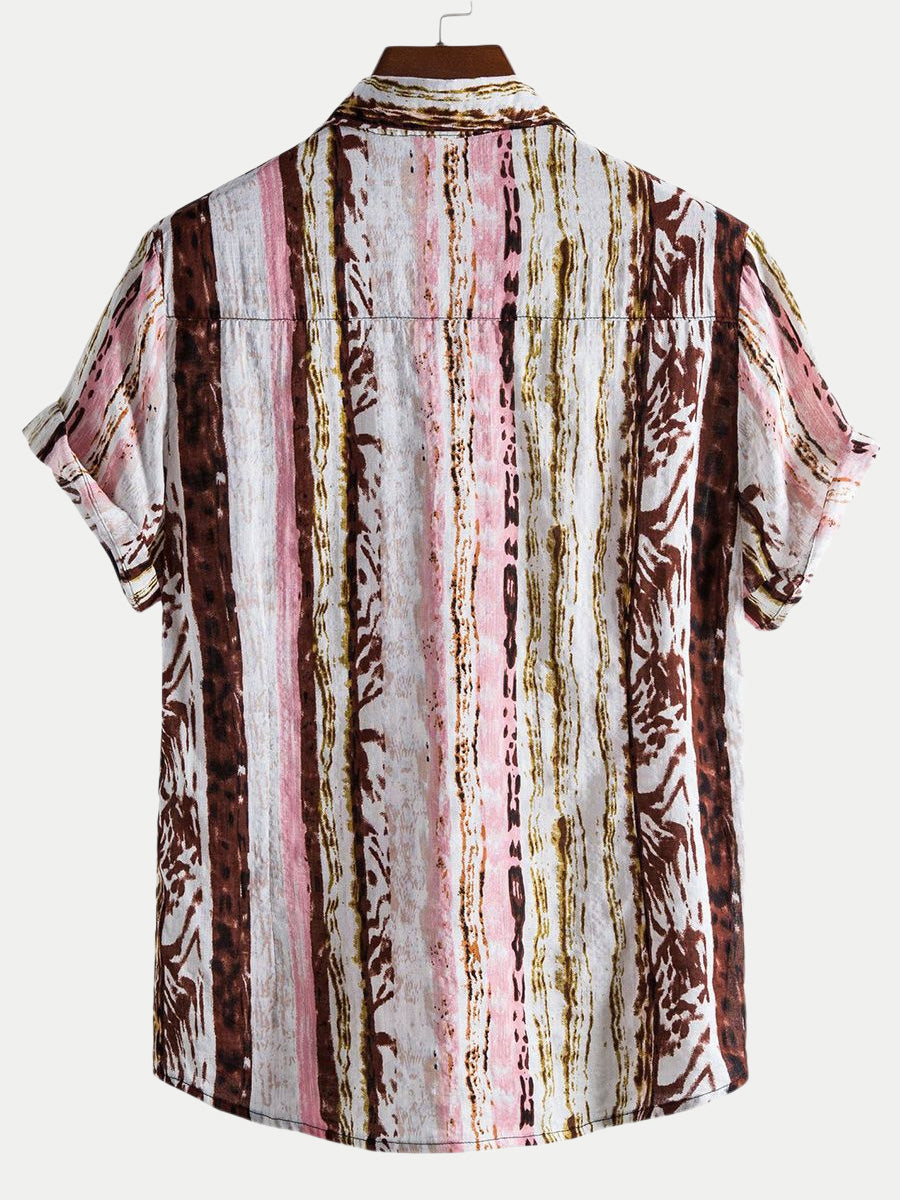 Chemise à manches courtes à imprimé vacances pour homme