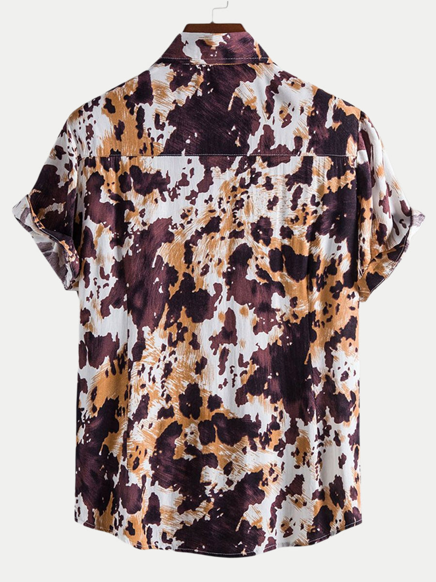Men's Floral print short sleeve shirt