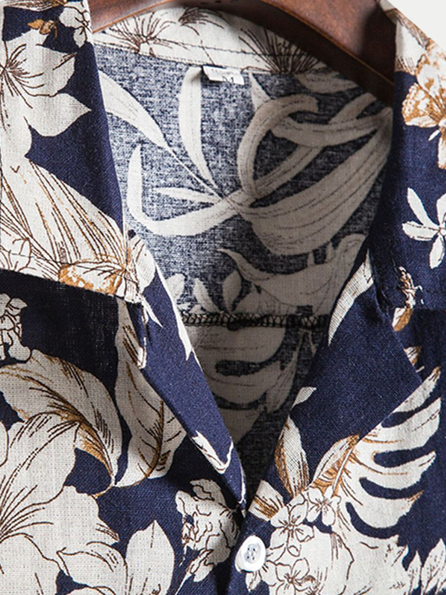 Men's Floral print short sleeve shirt