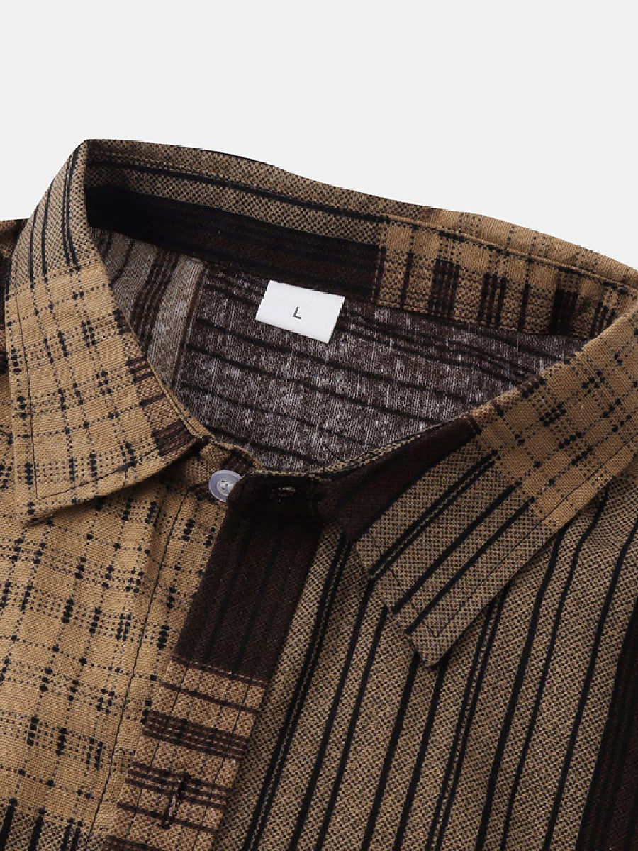 Men's Checkered Print short sleeve shirt