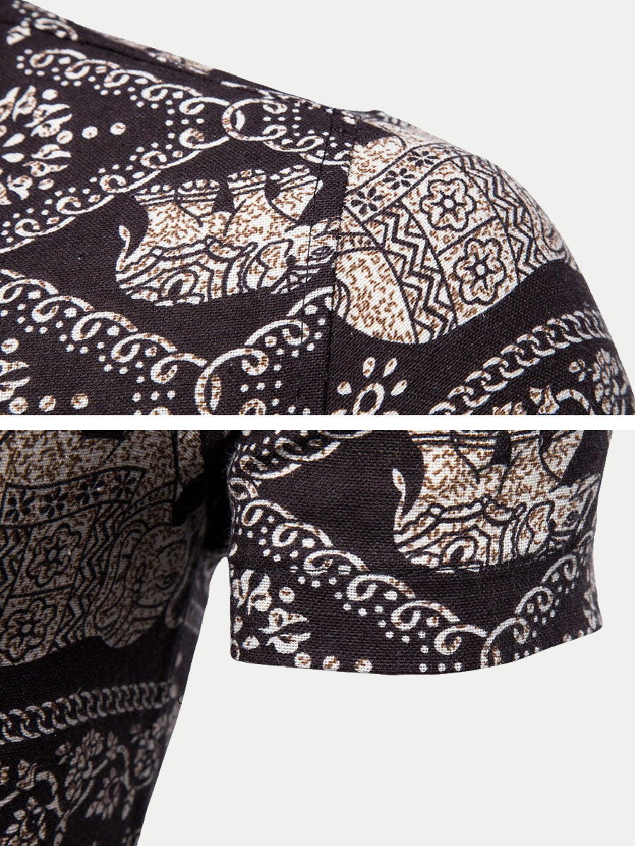 Men's Elephant printed short sleeve shirt