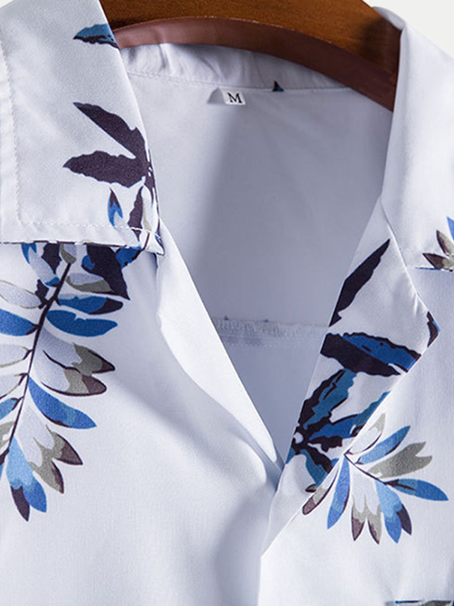Chemise à manches courtes à imprimé floral pour hommes