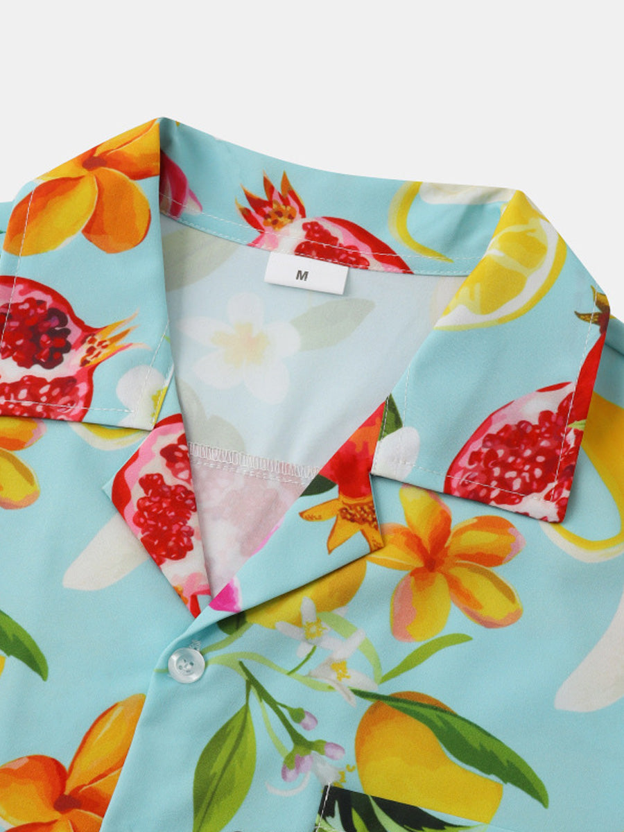 Camicia a maniche corte da uomo con frutta per le vacanze