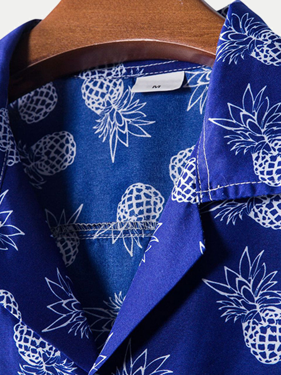 Chemise homme manches courtes imprimé ananas