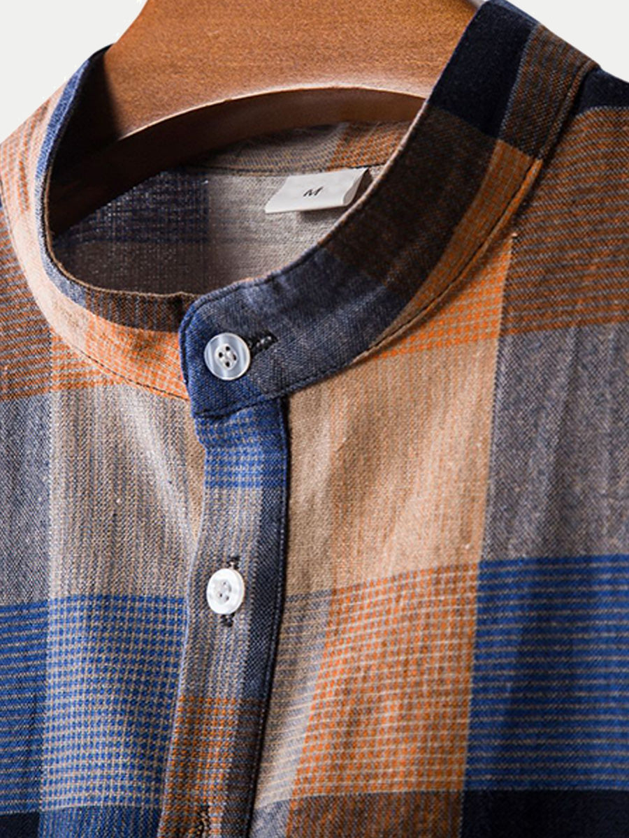 Chemise décontractée à carreaux à manches courtes pour hommes