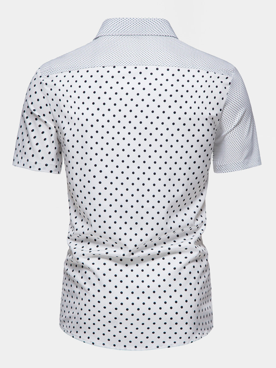Chemise homme manches courtes imprimé pois