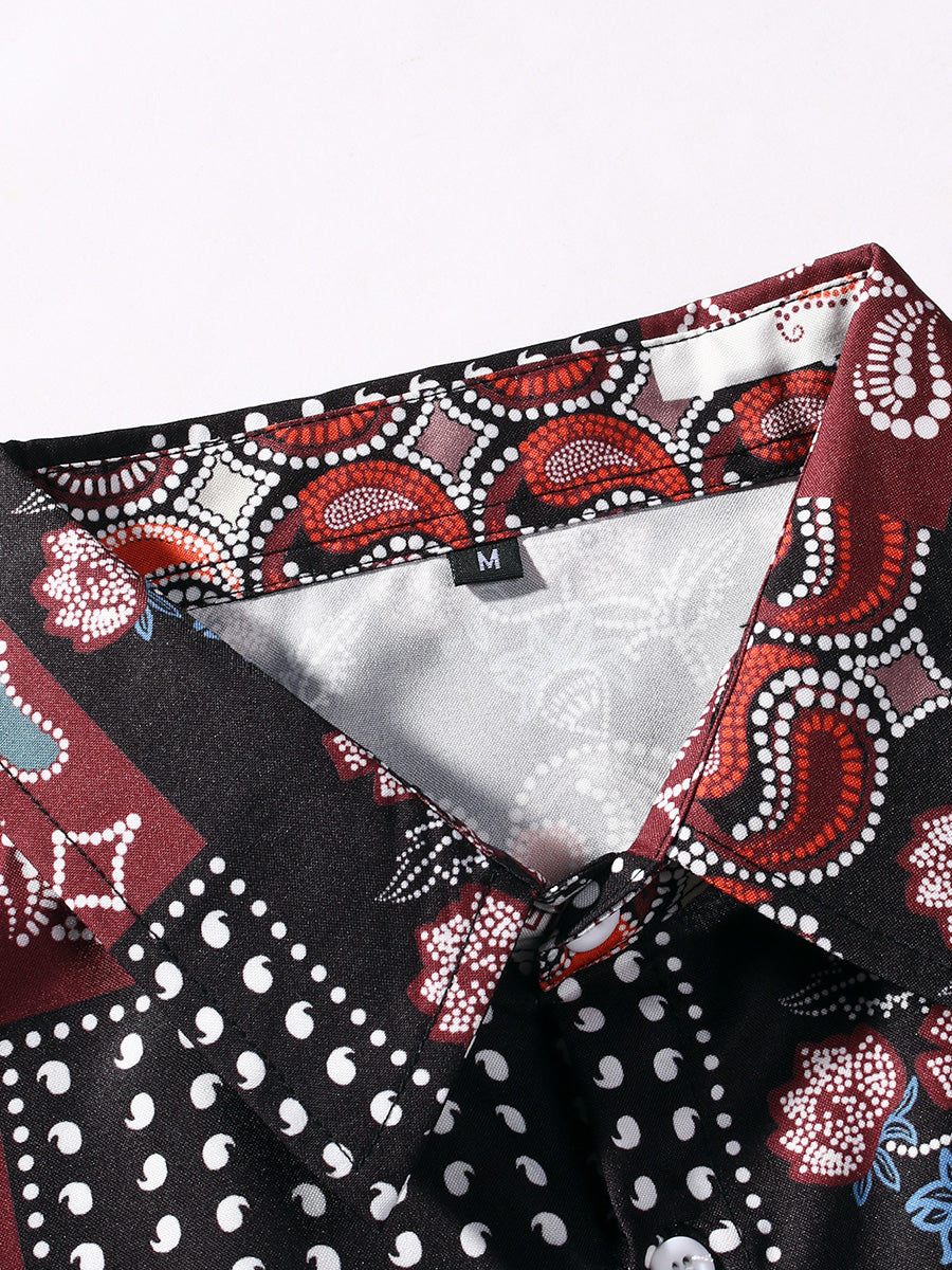 Men's Casual patchwork short sleeve shirt
