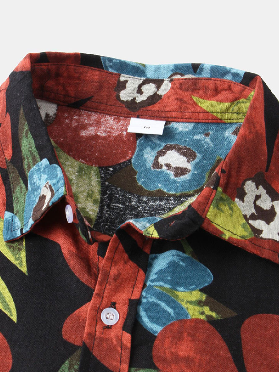 Men's Floral Print short sleeve shirt